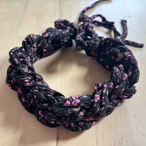Ukrainian Inspired Flower Crown Soft Headband from Recycled Deadstock Cotton